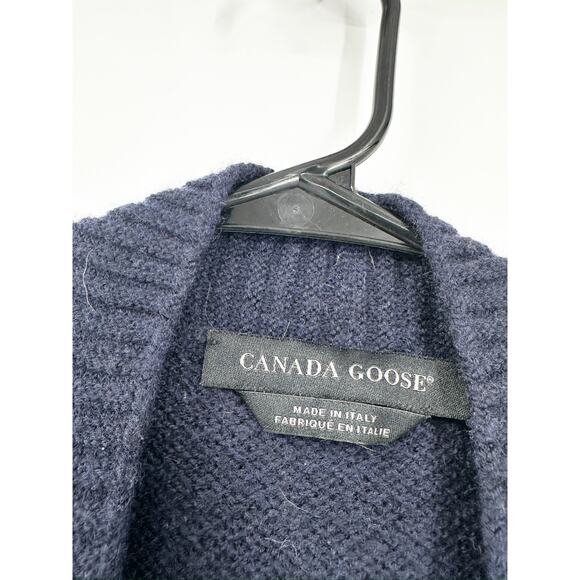 Canada Goose Cortina Navy Blue Long Merino Wool Cardigan Sweater Size Small - Picture 5 of 7